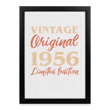 Vintage Original 1956 Limited Edition Anniversaire - Affiche encadrée (27 × 37 cm) - noir - Devant