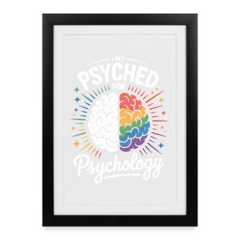 Psychédélique Psychedelic Brain - Affiche encadrée (27 × 37 cm) - noir - Devant