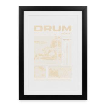 Batteur rock Drumplayer Streetwear - Affiche encadrée (27 × 37 cm) - noir - Devant