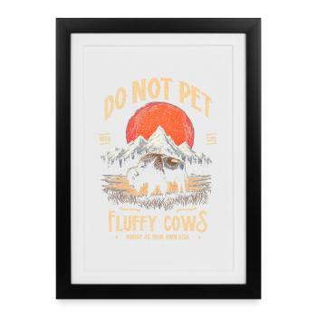 Les bisons vintage ne caressent pas les vaches duveteuses Bizons drôles - Affiche encadrée (27 × 37 cm) - noir - Devant