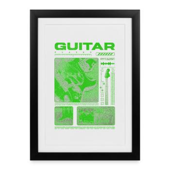 Guitariste Guitariste Rock Musicien streetwear - Affiche encadrée (27 × 37 cm) - noir - Devant