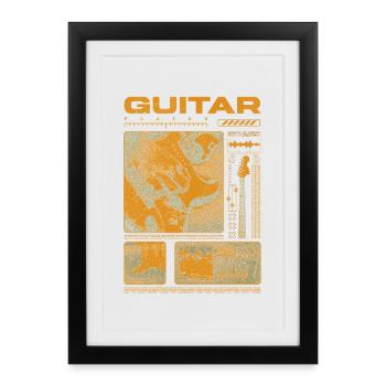 Guitariste Guitariste Rock Musicien streetwear - Affiche encadrée (27 × 37 cm) - noir - Devant