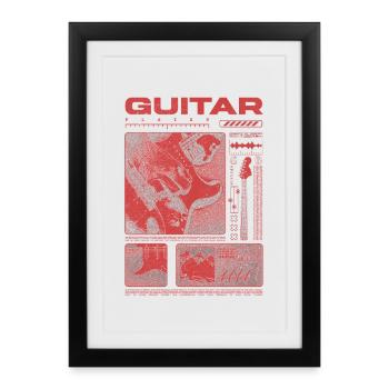 Guitariste Guitariste Rock Musicien streetwear - Affiche encadrée (27 × 37 cm) - noir - Devant