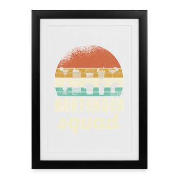 Barmans Squad Rétro - Affiche encadrée (27 × 37 cm) - noir - Devant