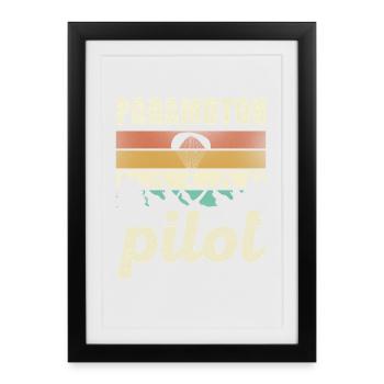 Paramotor Pilot Retro Sunset - Affiche encadrée (27 × 37 cm) - noir - Devant