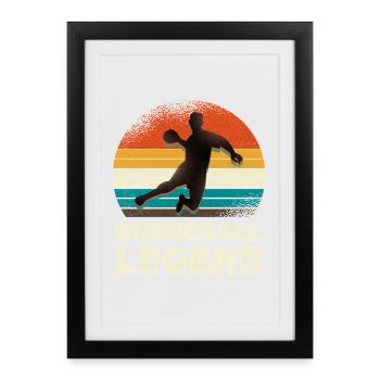 Look rétro de Dodgeball Legend - Affiche encadrée (27 × 37 cm) - noir - Devant