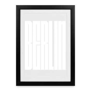 Berlin city typographic design - Framed poster (27 × 37 cm) - black - Front