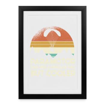 Paramotor Dad Retro Sunset - Framed poster (27 × 37 cm) - black - Front
