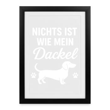 Dachshund Saying Love - Framed poster (27 × 37 cm) - black - Front
