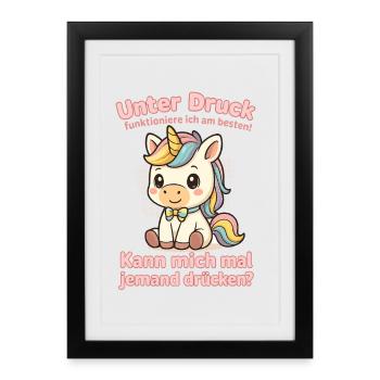 Licorne sous pression - Affiche encadrée (27 × 37 cm) - noir - Devant