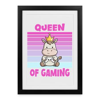 Manette Game Queen - Affiche encadrée (27 × 37 cm) - noir - Devant