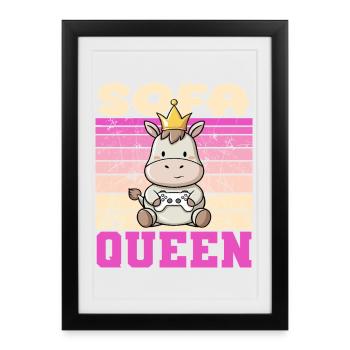 Contrôleur Gamer Animal - Affiche encadrée (27 × 37 cm) - noir - Devant