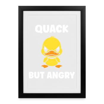 Furious Duck Cartoon - Framed poster (27 × 37 cm) - black - Front