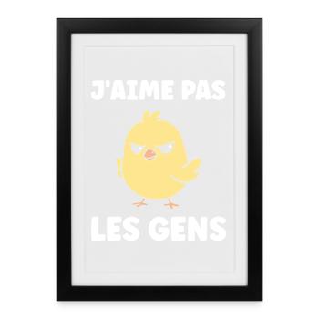 I don't like people - Framed poster (27 × 37 cm) - black - Front