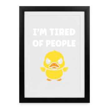 Groggy duck exhausts people - Framed poster (27 × 37 cm) - black - Front