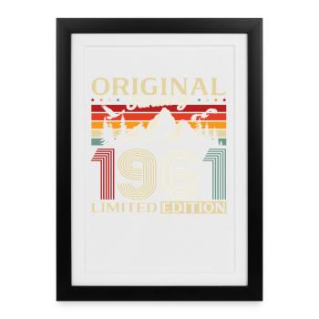 65th Birthday Original January 1961 - Framed poster (27 × 37 cm) - black - Front