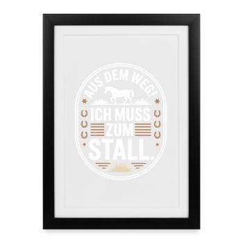 Riding out of the way to the stable horse girl horses - Framed poster (27 × 37 cm) - black - Front