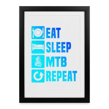 Clear mountain bike motif for every day - Framed poster (27 × 37 cm) - black - Front