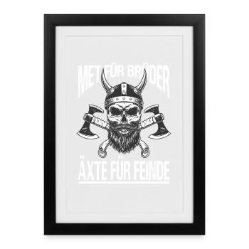 Viking Outfit Valhalla Norse Mythology - Framed poster (27 × 37 cm) - black - Front