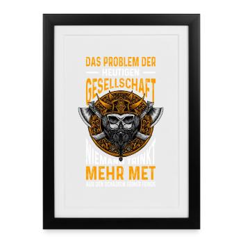 Viking Outfit Valhalla Norse Mythology - Framed poster (27 × 37 cm) - black - Front