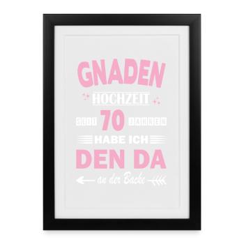 70 ans de mariage anniversaire de relation Mariage Anniversaire de mariage - Affiche encadrée (27 × 37 cm) - noir - Devant