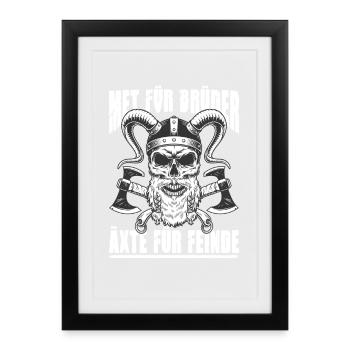 Viking Outfit Valhalla Norse Mythology - Framed poster (27 × 37 cm) - black - Front
