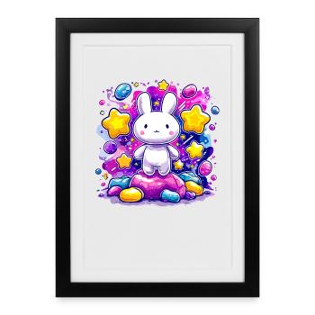 Moon Rabbit in Star Magic - Framed poster (27 × 37 cm) - black - Front
