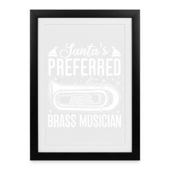 Baritone Player Santa ́s Preferred Brass Musician - Framed poster (27 × 37 cm) - black - Front