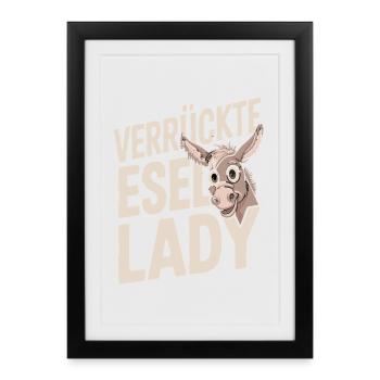 Idiot de la folle Âne Drôle d’âne - Affiche encadrée (27 × 37 cm) - noir - Devant