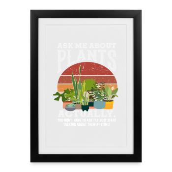 Demande-moi pour Plant Lover - Affiche encadrée (27 × 37 cm) - noir - Devant