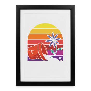 Jardinier de plantes de thé amateur de plantes rétro - Affiche encadrée (27 × 37 cm) - noir - Devant