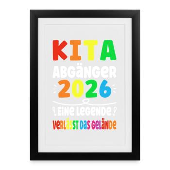 La légende de Kita Graduate 2026 quitte le site - Affiche encadrée (27 × 37 cm) - noir - Devant