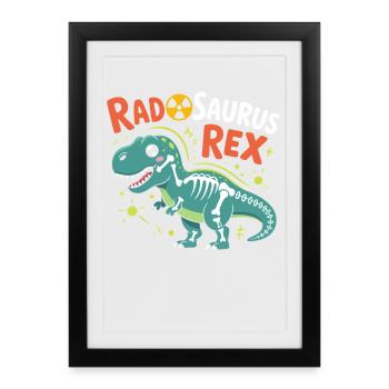 RadSaurus Rex Neon Dino - Affiche encadrée (27 × 37 cm) - noir - Devant