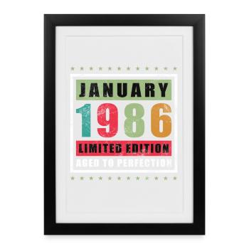 40th Birthday Legend January 1986 - Framed poster (27 × 37 cm) - black - Front