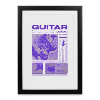Guitar Player Rock Guitarist Streetwear Musician - Framed poster (27 × 37 cm) - black - Front