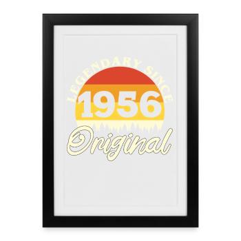 1956 Vintage Rétro Original Cadeau d'anniversaire - Affiche encadrée (27 × 37 cm) - noir - Devant