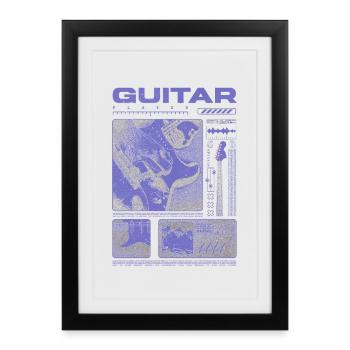 Guitar Player Rock Guitarist Streetwear Musician - Framed poster (27 × 37 cm) - black - Front