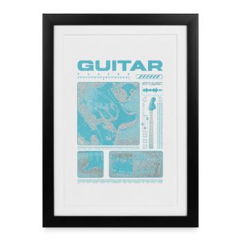 Guitariste Guitariste Rock Musicien streetwear - Affiche encadrée (27 × 37 cm) - noir - Devant