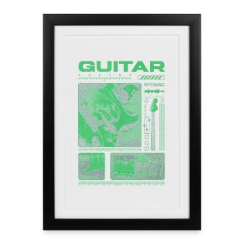 Guitar Player Rock Guitarist Streetwear Musician - Framed poster (27 × 37 cm) - black - Front