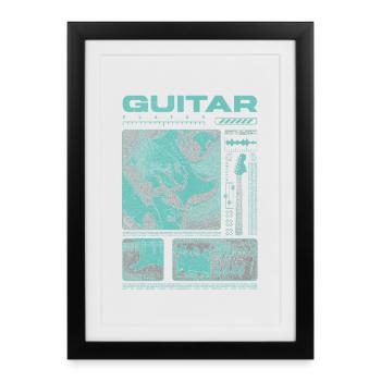 Guitariste Guitariste Rock Musicien streetwear - Affiche encadrée (27 × 37 cm) - noir - Devant