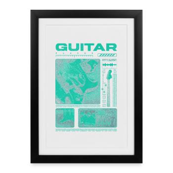 Guitariste Guitariste Rock Musicien streetwear - Affiche encadrée (27 × 37 cm) - noir - Devant