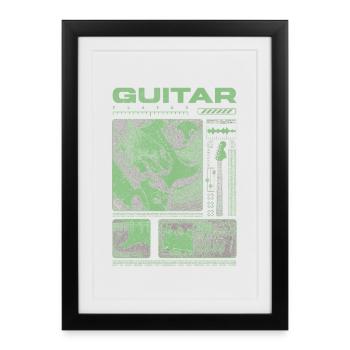 Guitariste Guitariste Rock Musicien streetwear - Affiche encadrée (27 × 37 cm) - noir - Devant