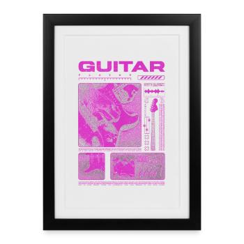 Guitariste Guitariste Rock Musicien streetwear - Affiche encadrée (27 × 37 cm) - noir - Devant