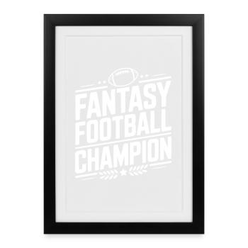Fantasy-Football-Meister - Gerahmtes Poster (27 × 37 cm) - Schwarz - Vorne