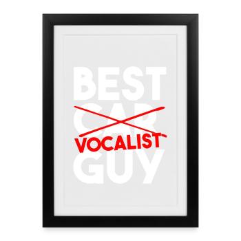 Meilleur chanteur de tous les temps Musicien chanteur drôle Love - Affiche encadrée (27 × 37 cm) - noir - Devant