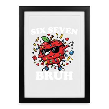 Six Seven Bouillon Retour à l’école Apple 6 7 Fun - Affiche encadrée (27 × 37 cm) - noir - Devant