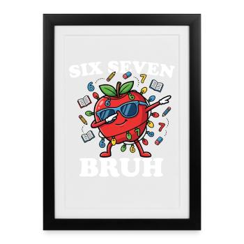 Six Seven Bouillon Retour à l’école Apple 6 7 Fun - Affiche encadrée (27 × 37 cm) - noir - Devant