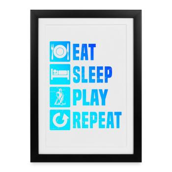 Modern Floorball Artwork - Framed poster (27 × 37 cm) - black - Front