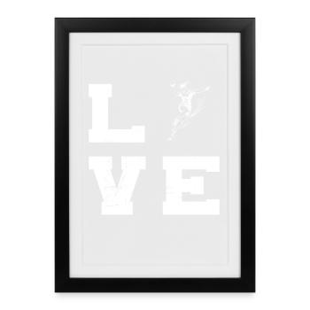 Handball Vibes für Handball fuer Frauen - Gerahmtes Poster (27 × 37 cm) - Schwarz - Vorne