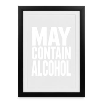 May Contain Alcohol Alkohol Mallorca Saufen JGA - Framed poster (27 × 37 cm) - black - Front